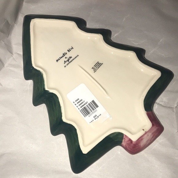 NWT Anthropologie Nathalie Lete Christmas Tree Dessert Plate - Picture 6 of 8